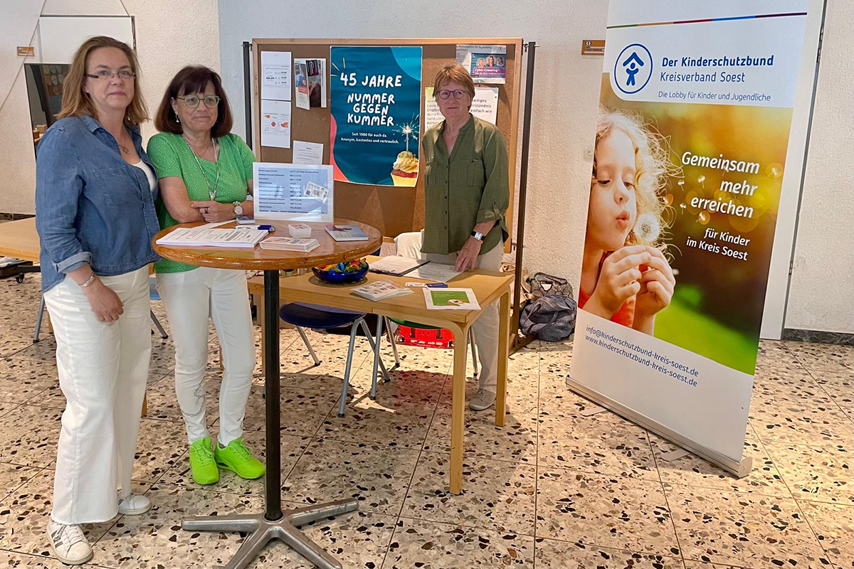 Kinderschutzbund Soest beim Aktionstag „Care for you“ des Friedrich-Spee-Gymnasiums Rüthen